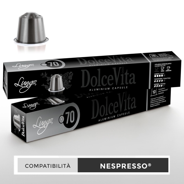 Dolce Vita Συμβατές Κάψουλες για Nespresso Aluminum Lungo - 10 Τεμ.
