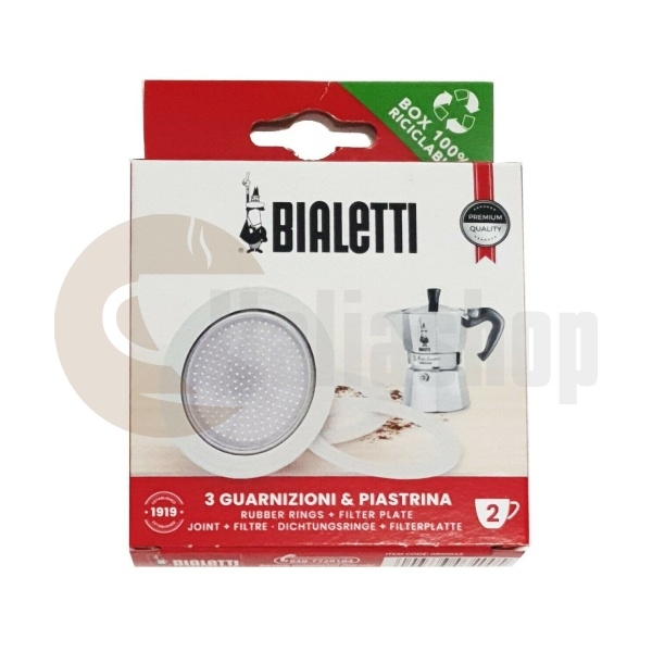Bialetti Ανταλλακτικές Φλάντζες και Φίλτρο για Καφετιέρα Χειρός Για 2 Φλιτζάνια