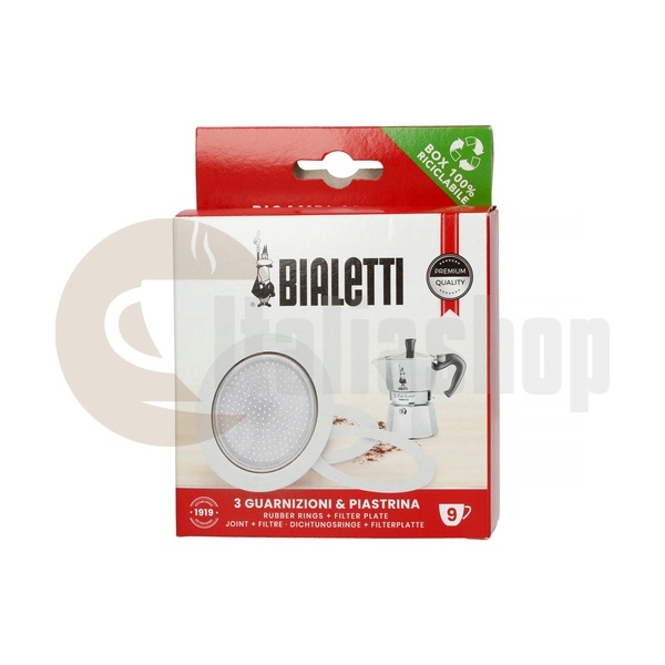 Bialetti Ανταλλακτικές Φλάντζες και Φίλτρο για Καφετιέρα Χειρός Για 9 Φλιτζάνια