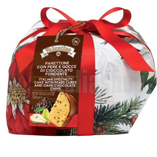 Panettone με κύβους αχλαδιών και τσιπς μαύρης σοκολάτας