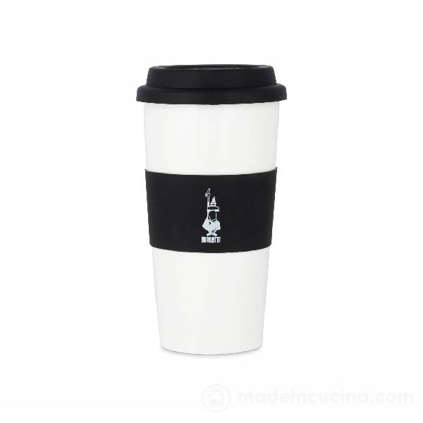 Bialetti Πορσελάνινο Ποτήρι με Καπάκι Σιλικόνης 400ml