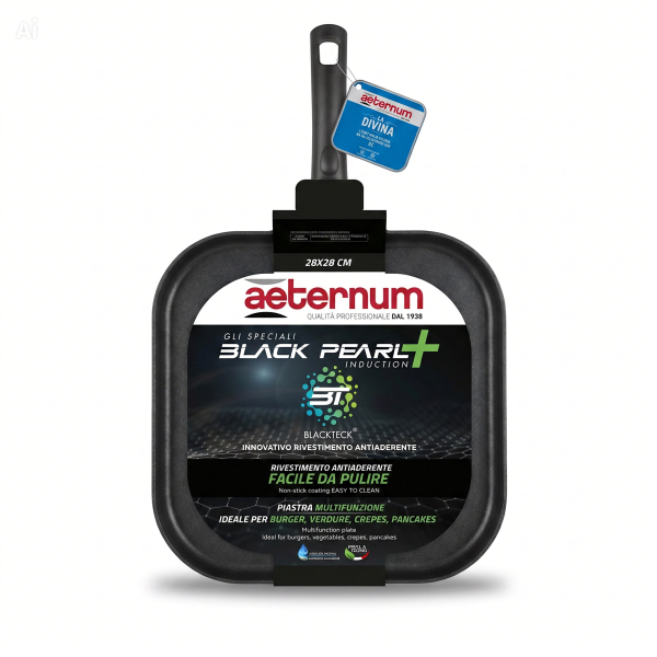 Τηγάνι γκριλ Aeternum Black Pearl Plus Induction 28x28 εκ.