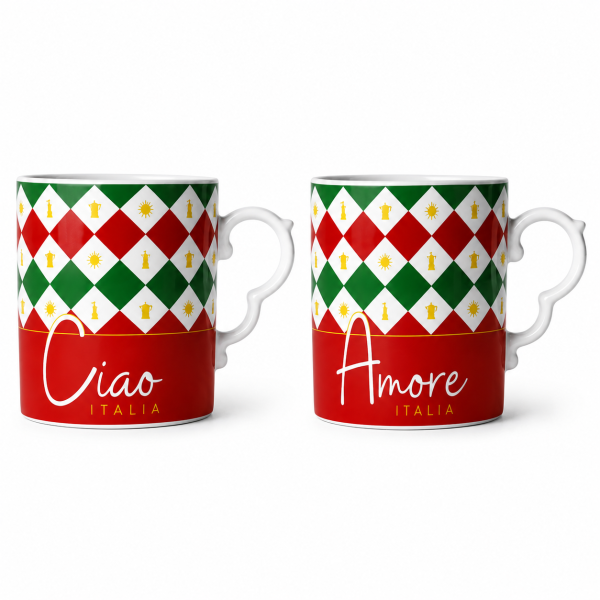Bialetti Ciao Italia – Σετ 2 Πορσελάνινων Κούπες
