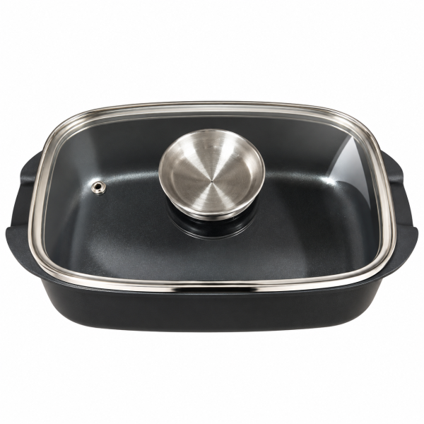 Guzzini Βαθύ ταψί ψησίματος με καπάκι, 39 × 22 εκ. Cook&Space, μαύρο