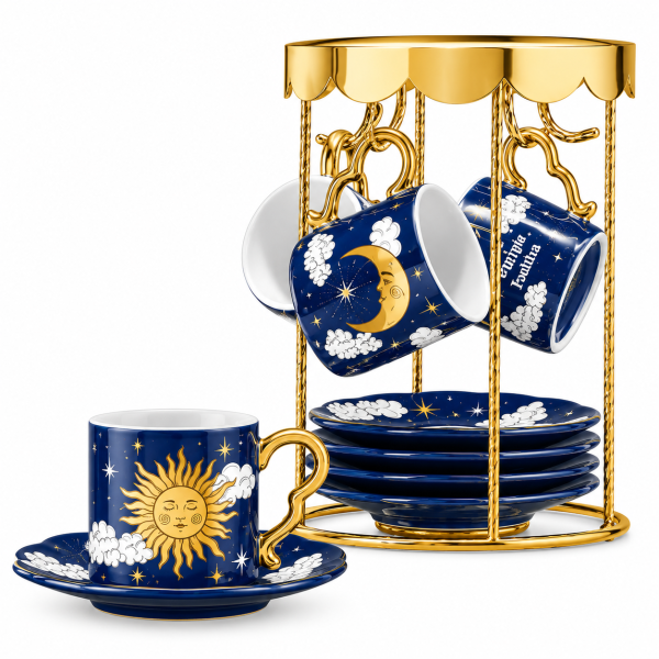 Bialetti Giostra Cielo Stellato – Σετ 4 φλιτζανιών espresso με πιατάκια