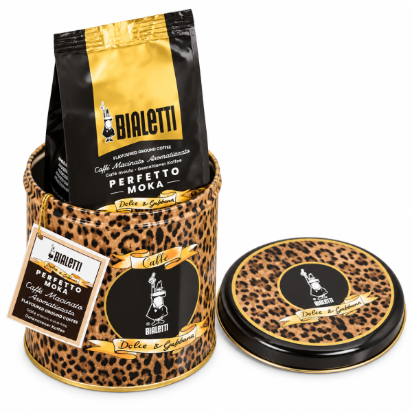 Bialetti Dolce&amp;Gabbana Perfetto Moka Audace – Αλεσμένος καφές 200 g + μεταλλικό δοχείο