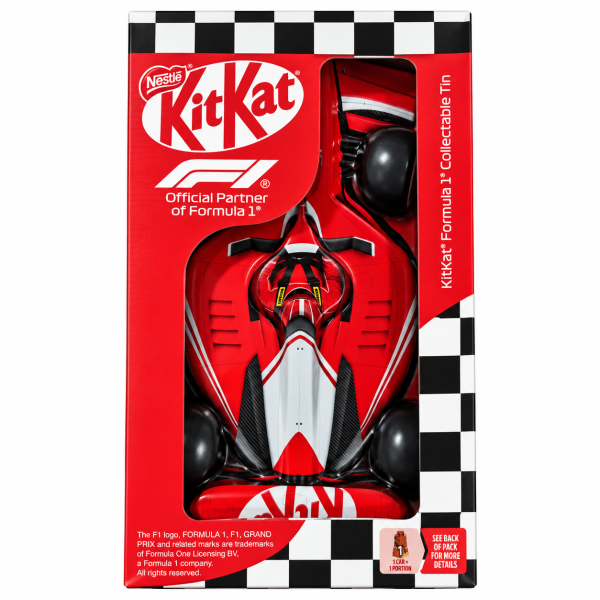 KitKat Formula 1 σοκολατένια μονοθέσια σε συλλεκτικό μεταλλικό κουτί F1, 132 g