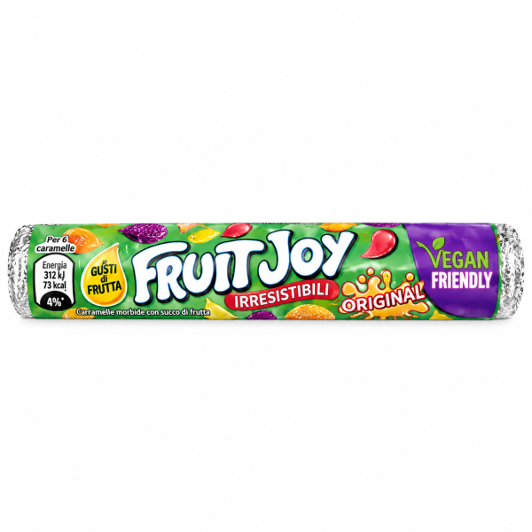 Fruit Joy Original μαλακές καραμέλες με γεύσεις φρούτων – Vegan Friendly, 48 g