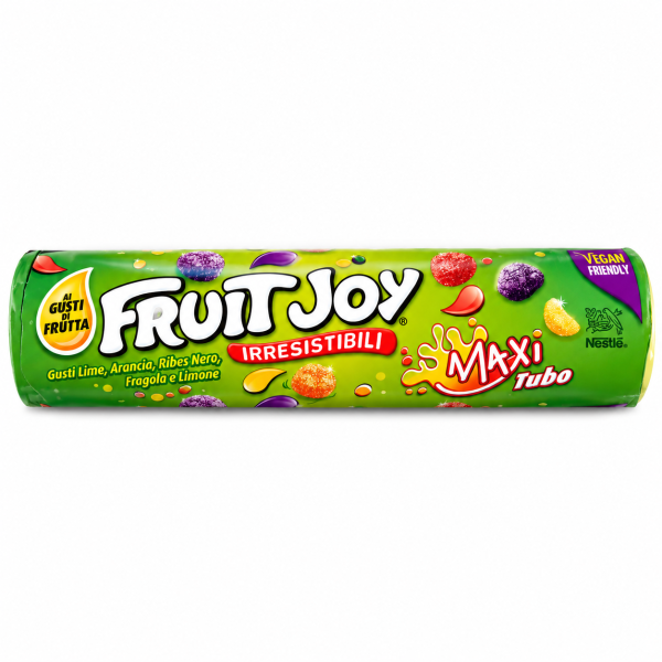 Fruit Joy Original Maxi Tubo μαλακές καραμέλες με γεύσεις φρούτων – Vegan Friendly, 125 g