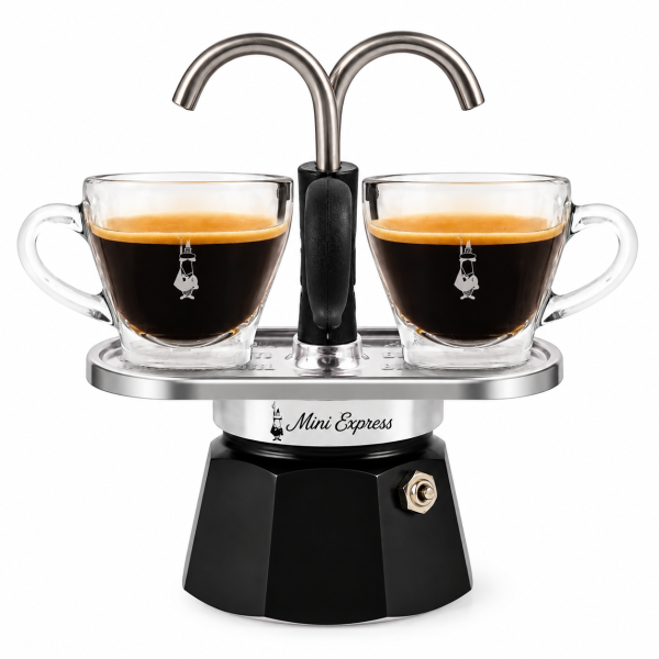 Bialetti Mini Express – Καφετιέρα για 2 φλιτζάνια, 90 ml, Μαύρη