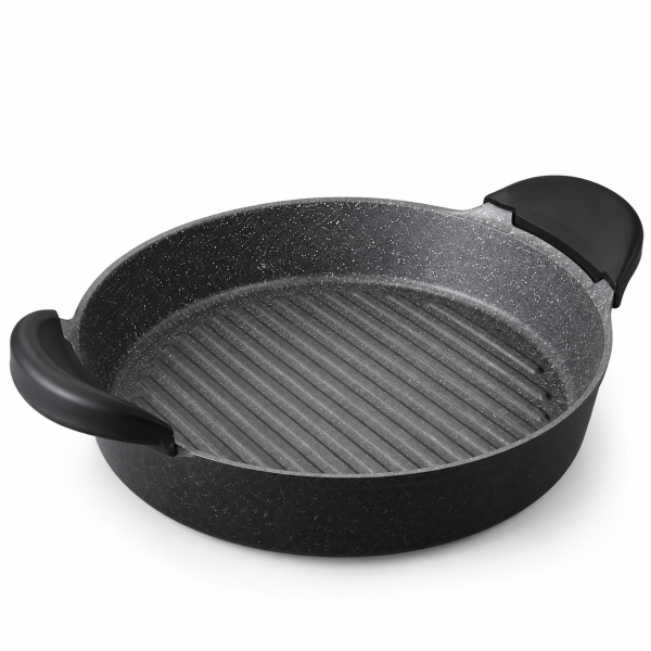 Aeternum Grill Tonda – Στρογγυλό Τηγάνι Γκριλ 28 εκ. με Δύο Λαβές