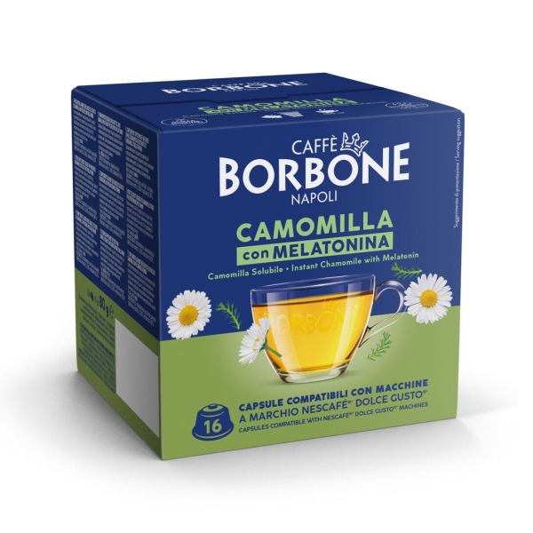 Borbone Διαλυτό ρόφημα με χαμομήλι και μελατονίνη – 16 κάψουλες